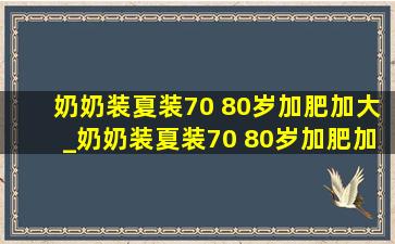 奶奶装夏装70 80岁加肥加大_奶奶装夏装70 80岁加肥加大长袖